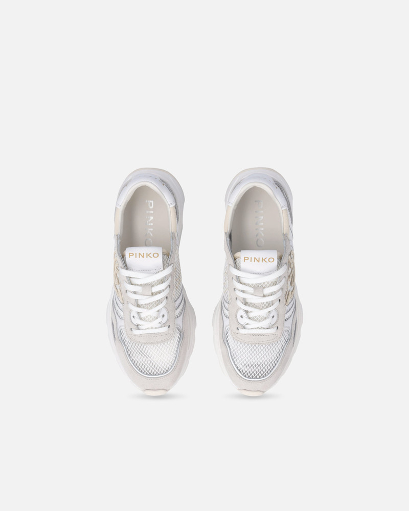 MESH AND SUEDE SNEAKERS WITH LOVE BIRDS LOGO 9