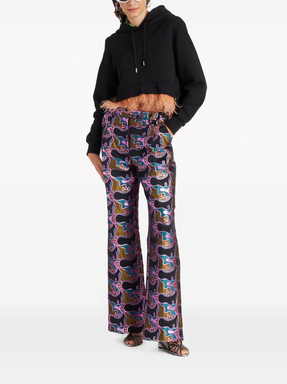 La Comasca patterned-jacquard trousers - 2