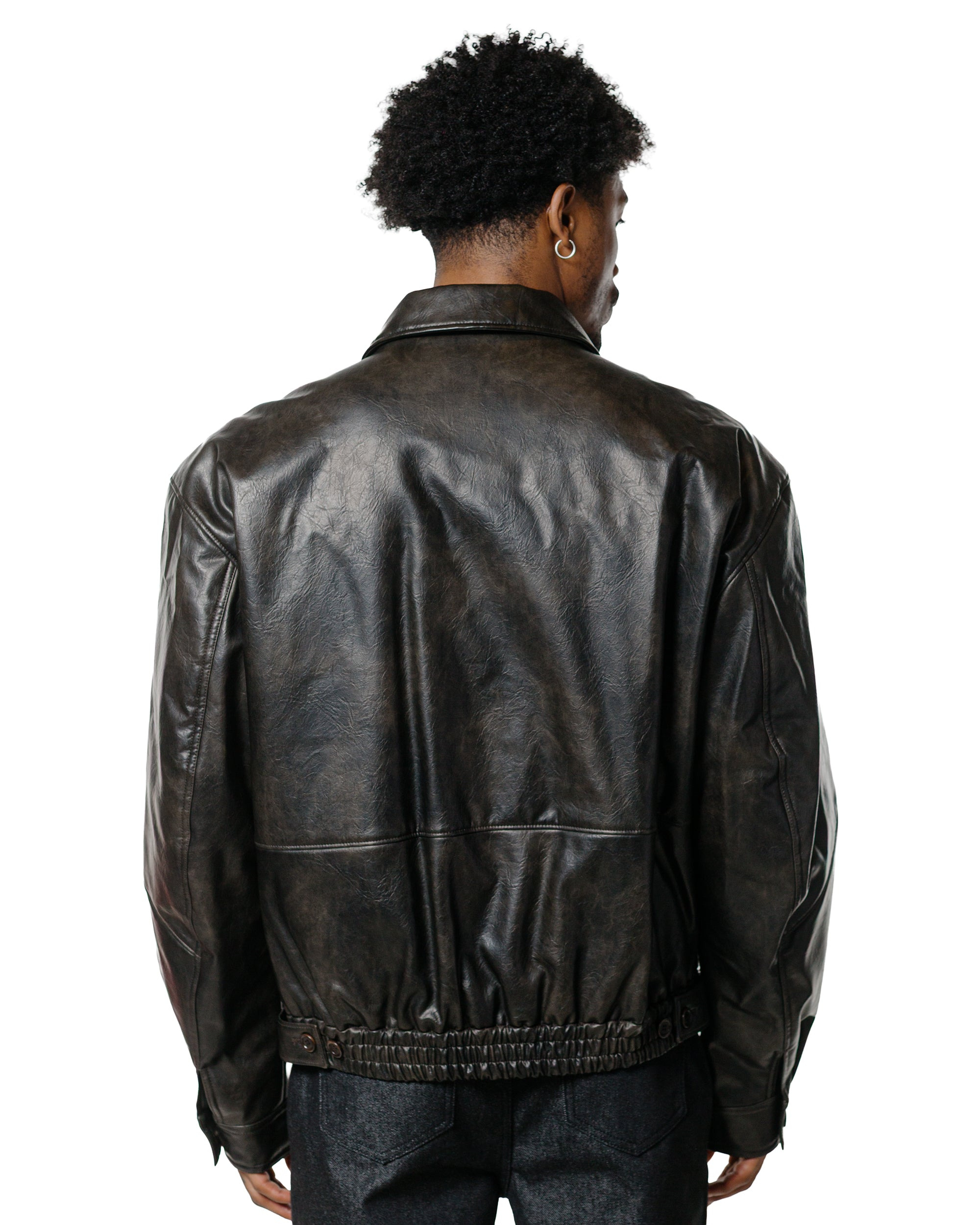 Vegan Leather Blouson Black - 3