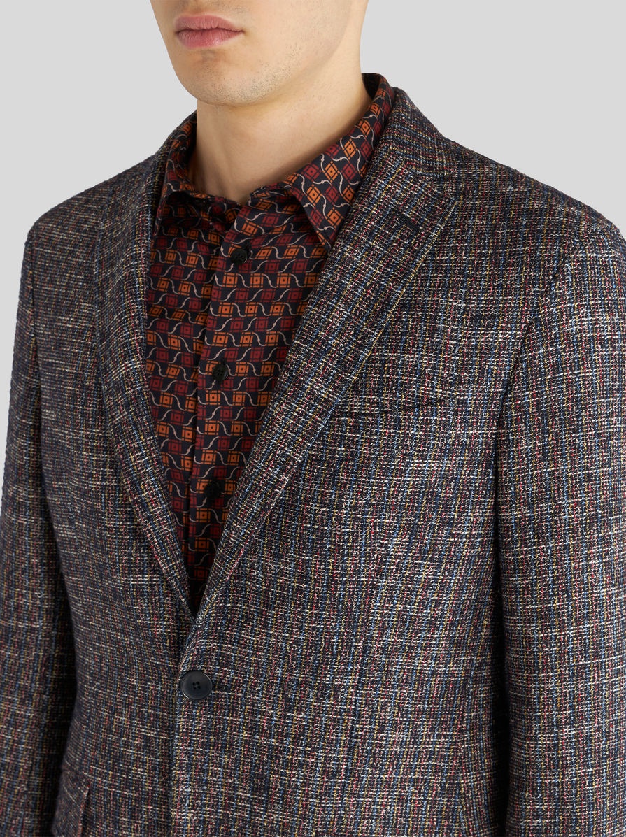 COTTON JACKET WITH MULTI-COLOURED THREAD - 2