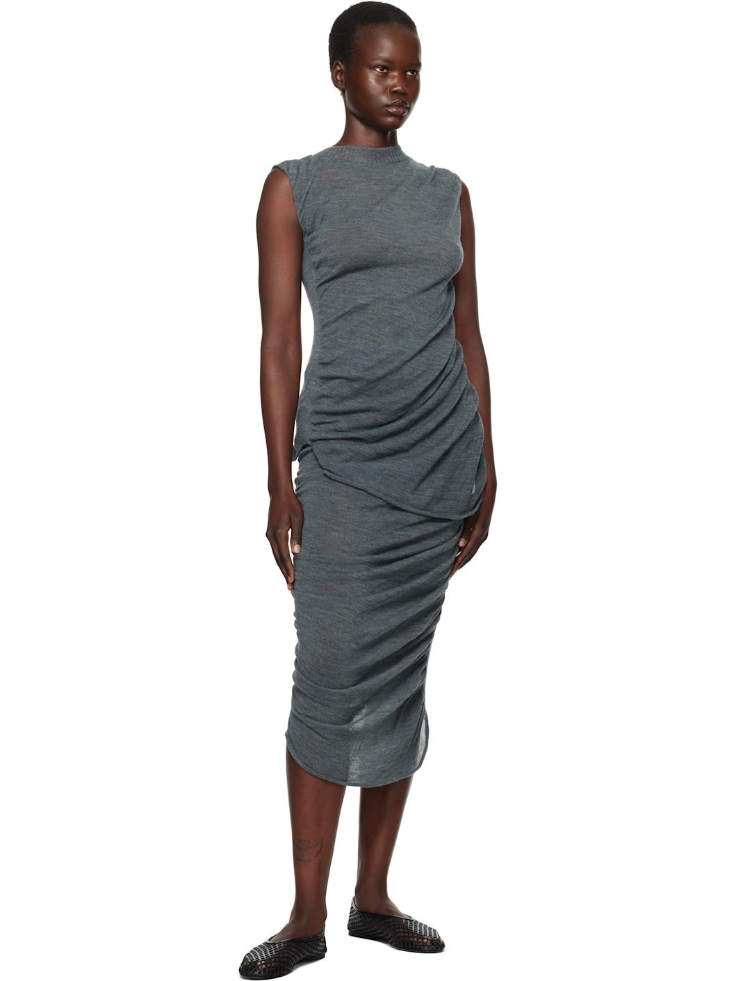 Gray Ambiguous Wool Top - 4