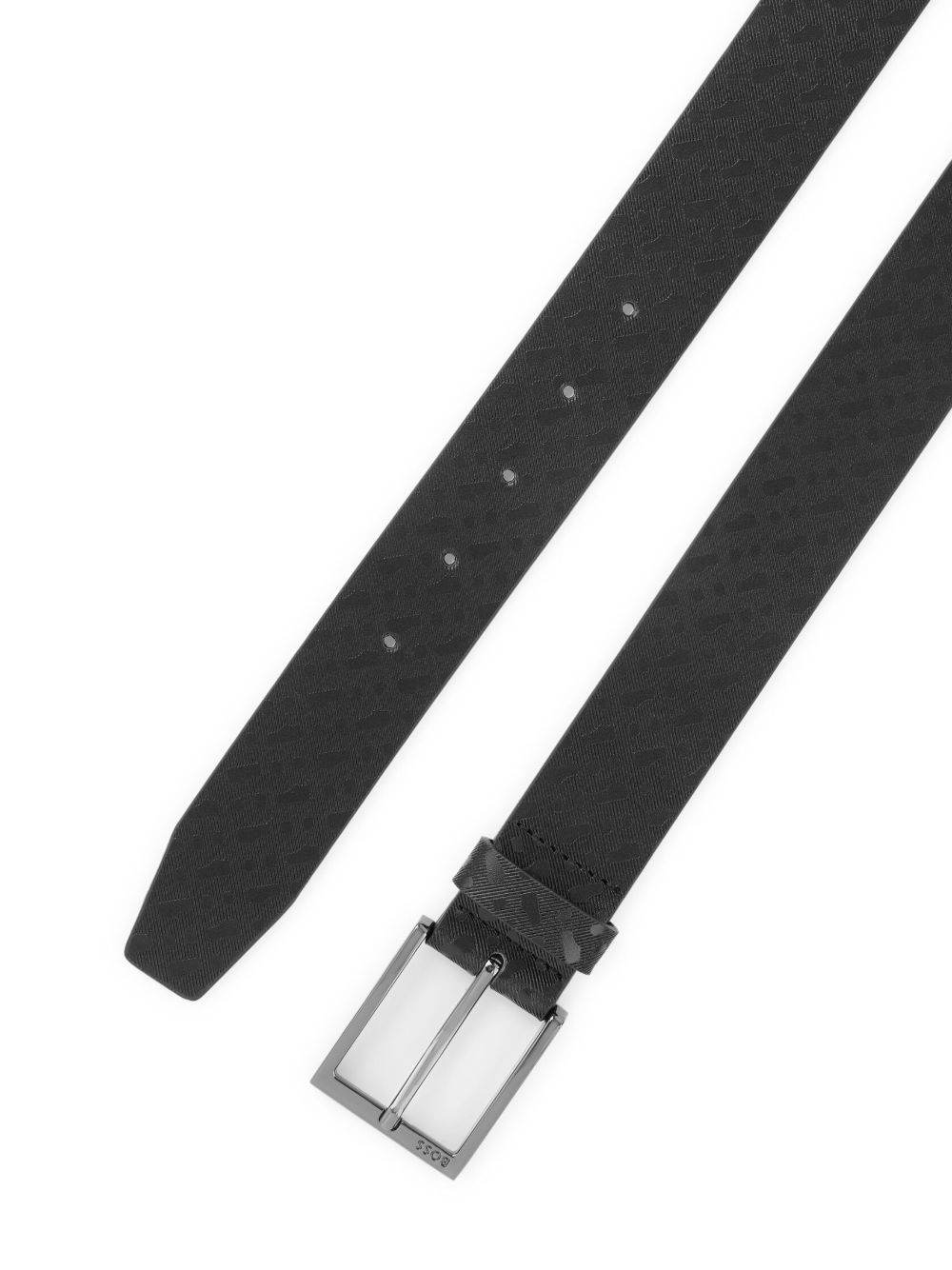 monogram-embossed leather belt - 2