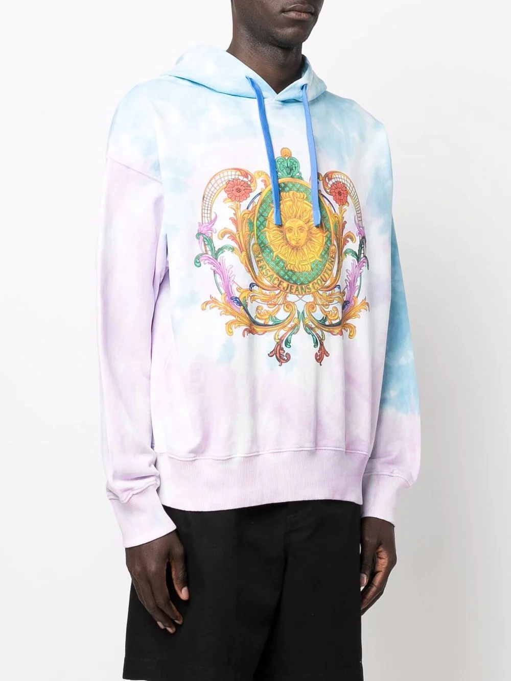 barocco-print tie-dye hoodie - 3