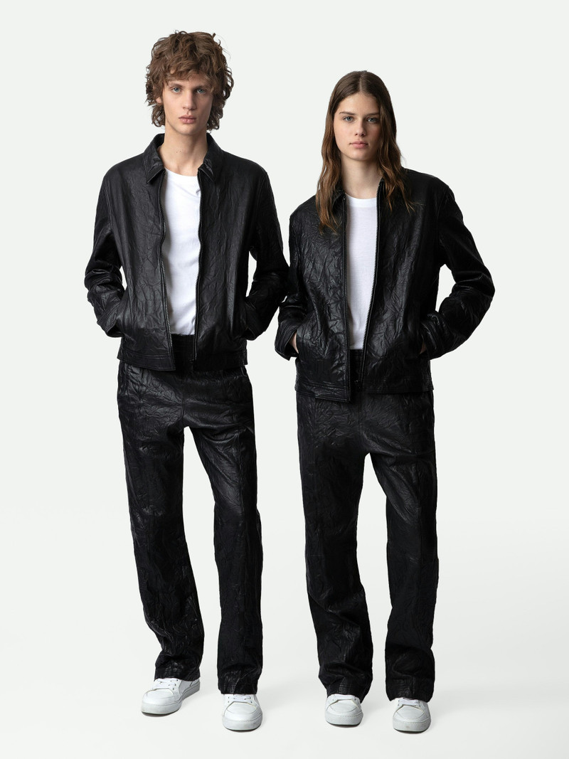Zadig & Voltaire Lasso Crinkled Leather Jacket outlook