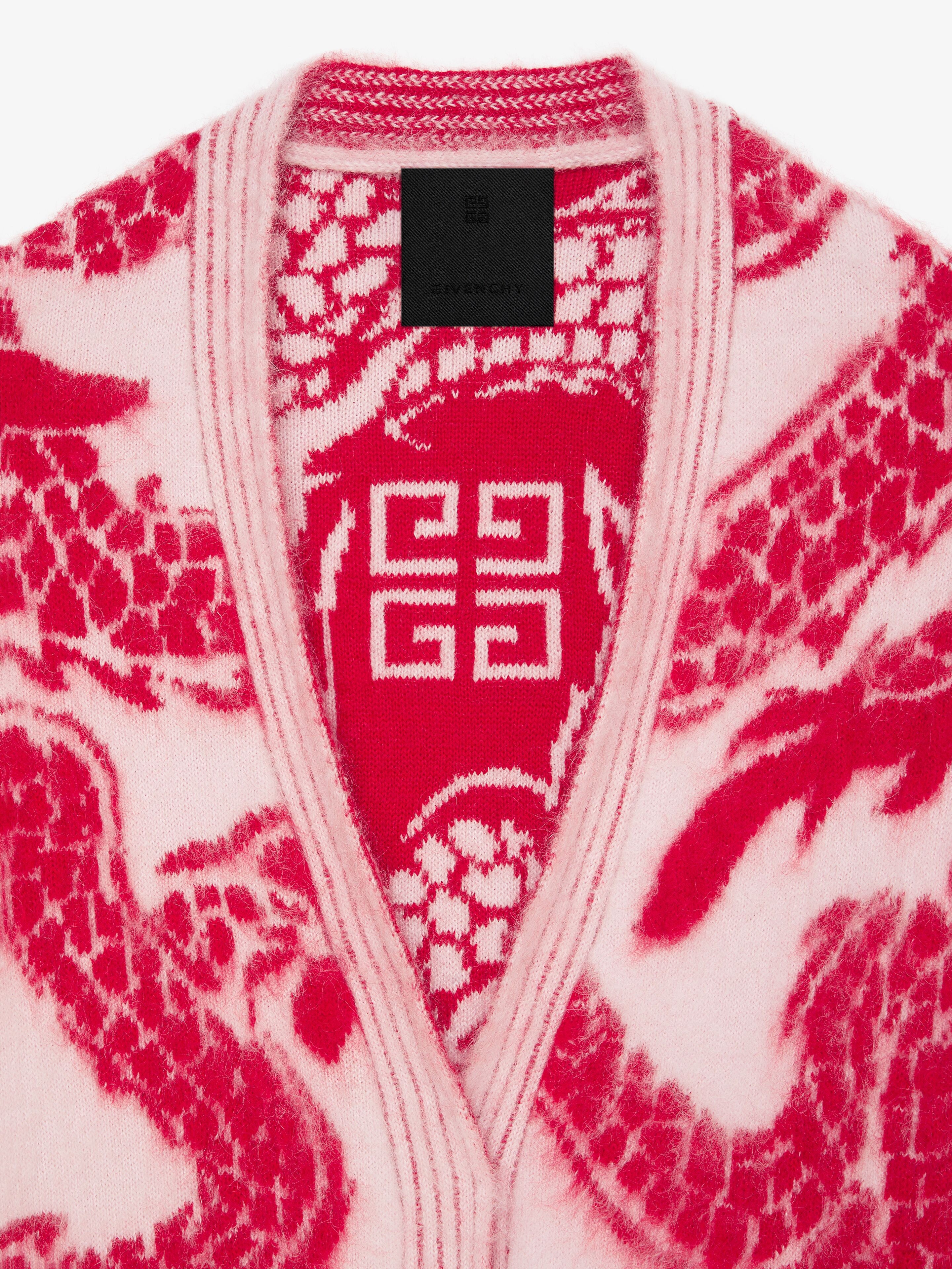 CARDIGAN IN MOHAIR AND WOOL WITH DRAGON JACQUARD - 2