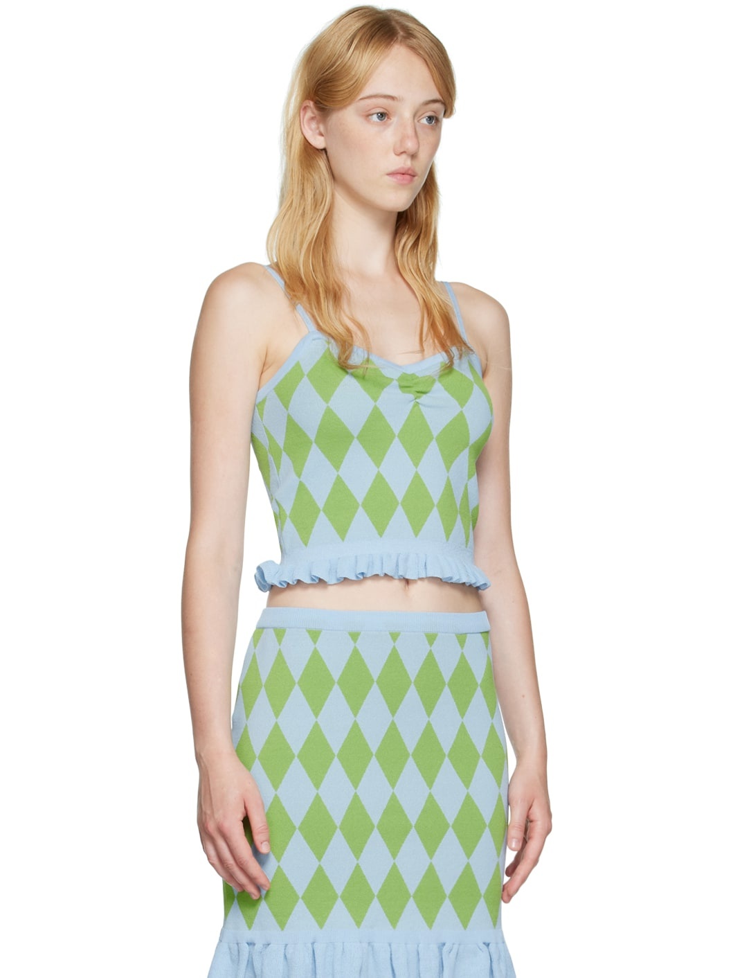 Blue Argyle Tank Top - 2