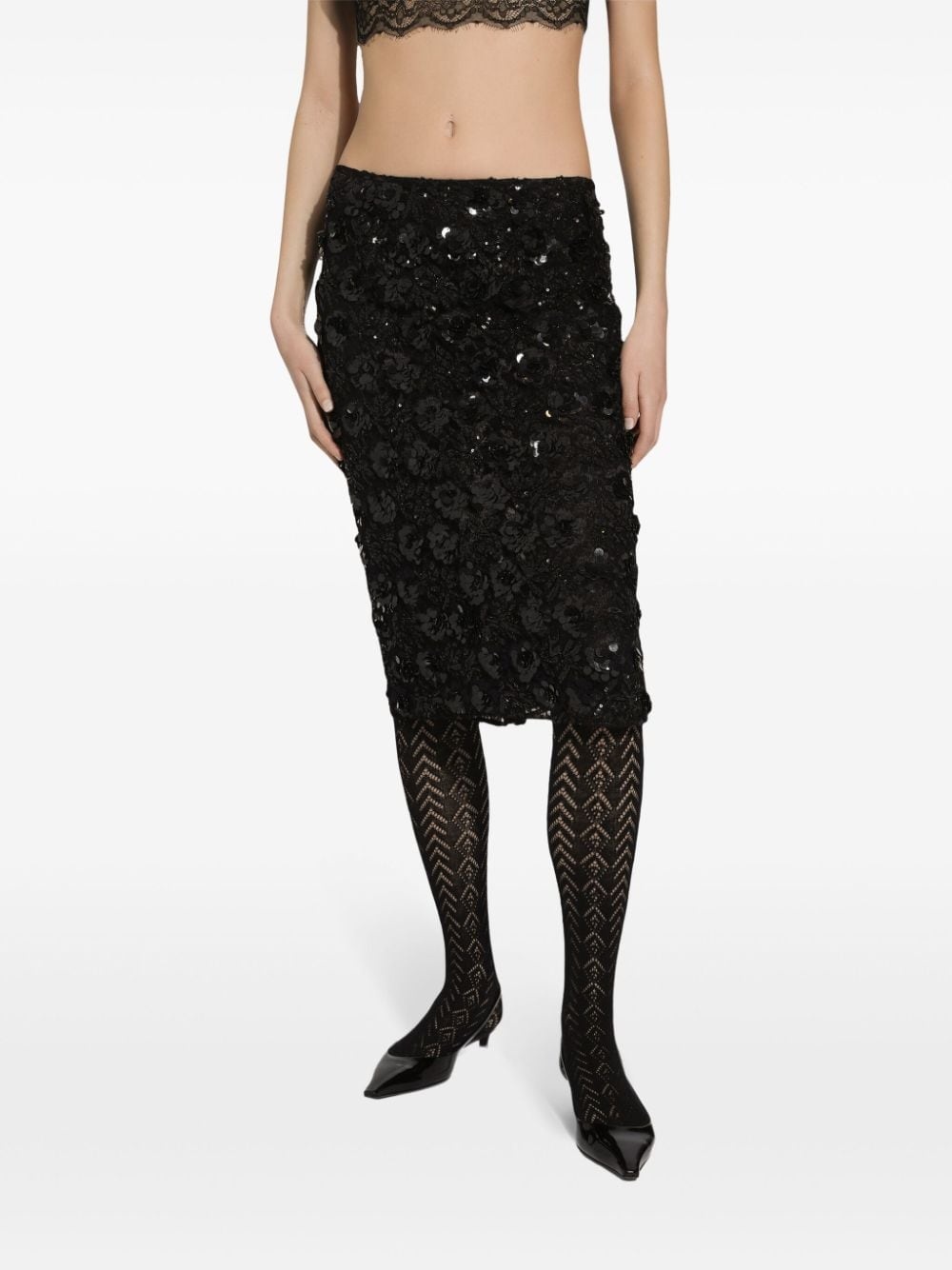 sequin-embellished skirt - 5