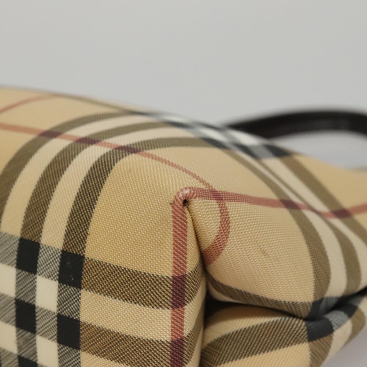 Burberry Nova Check Hand Bag Pvc Leather Beige - 14