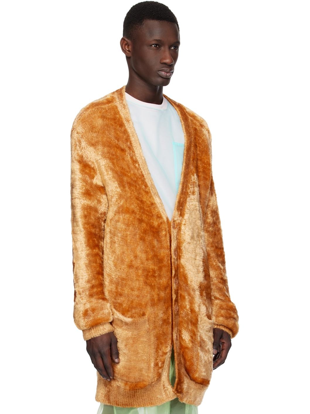 Orange Viscose Cardigan - 2