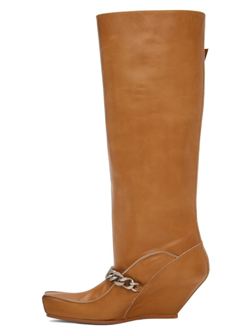 Tan Curb chain Tall Boots - 3