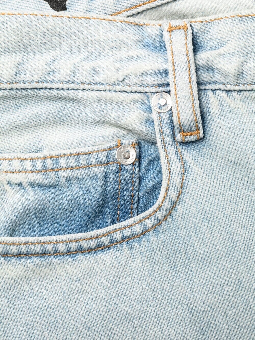 diagonal stripe slim-fit jeans - 10