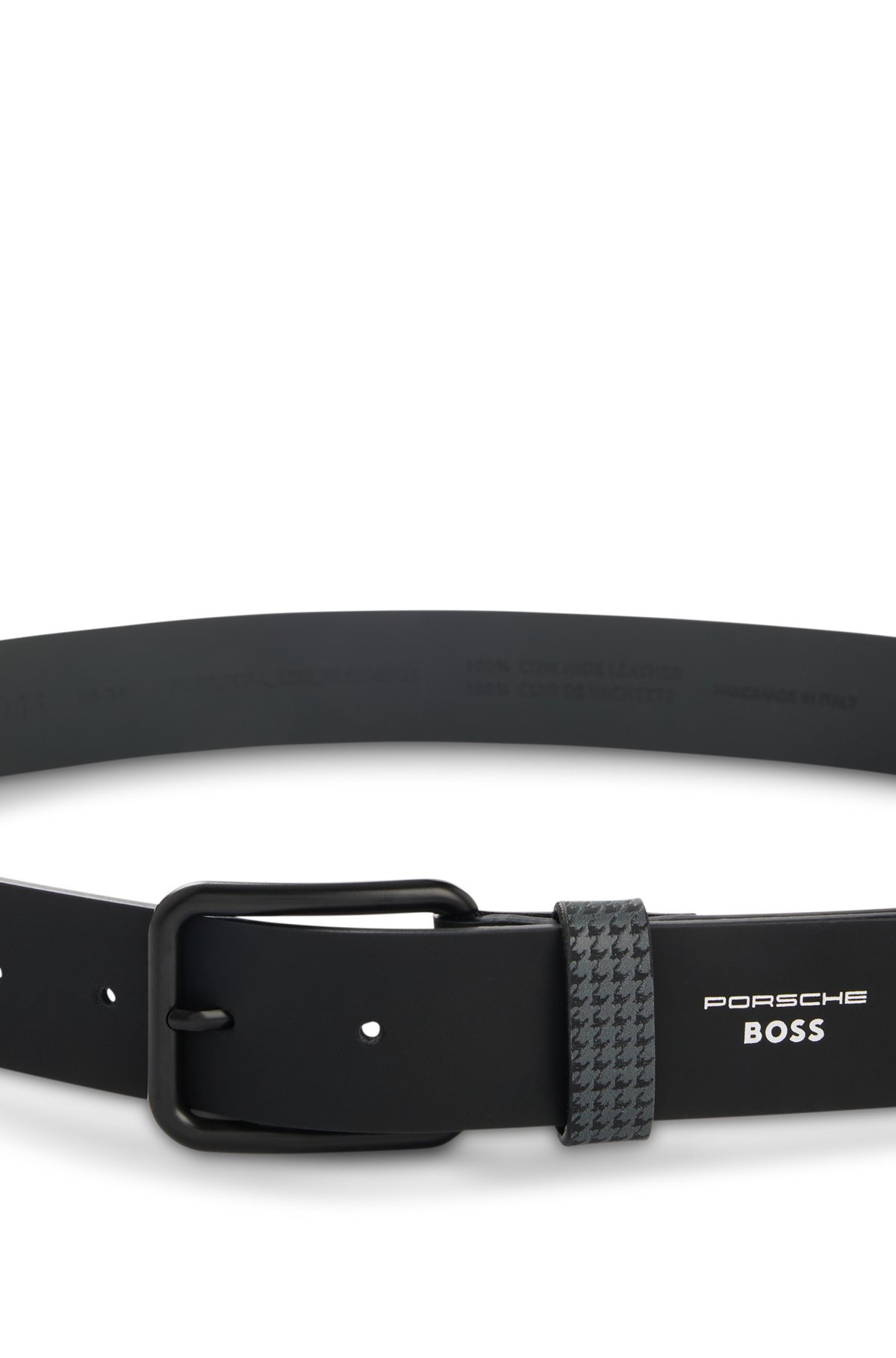 PORSCHE X BOSS BELT IN ITALIAN LEATHER WITH PATTERNED KEEPER - 4