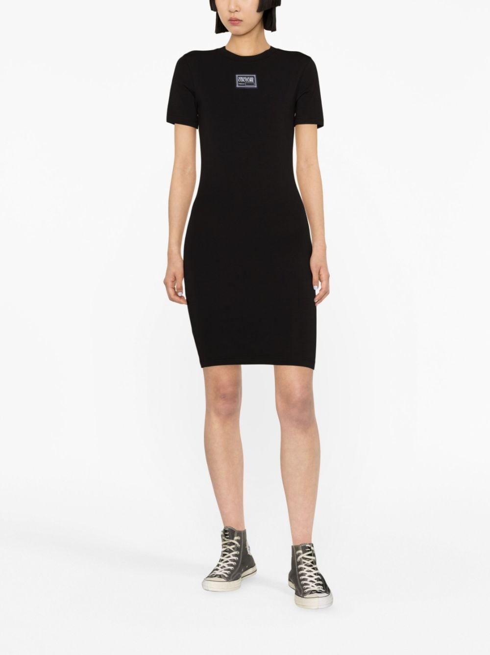 logo patch T-shirt dress - 2