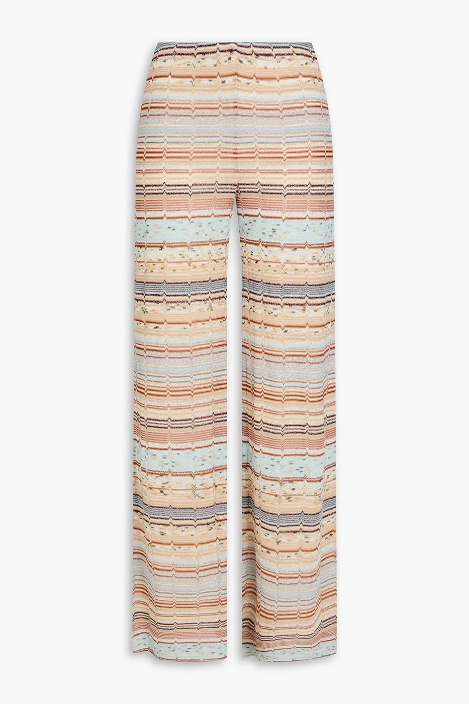 Metallic crochet-knit wide-leg pants - 1