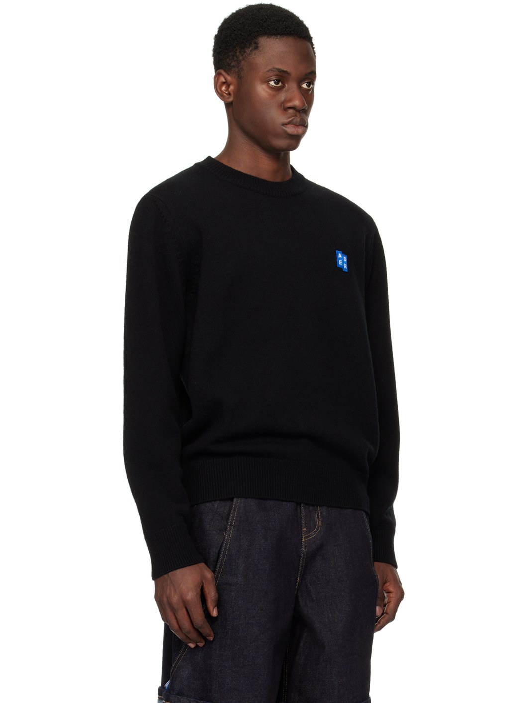 Black Dropped Shoulder Sweater - 2