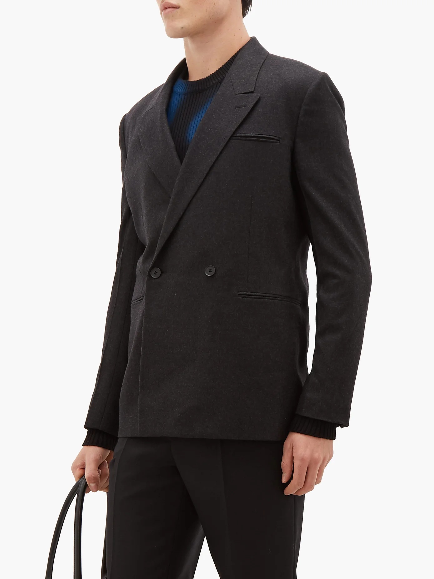 Wool-gabardine double-breasted suit jacket - 6