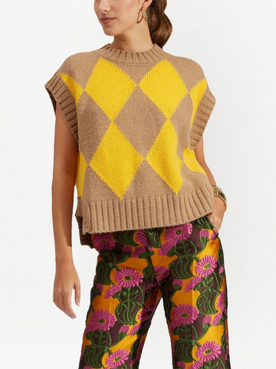 La DoubleJ argyle-check knit vest outlook