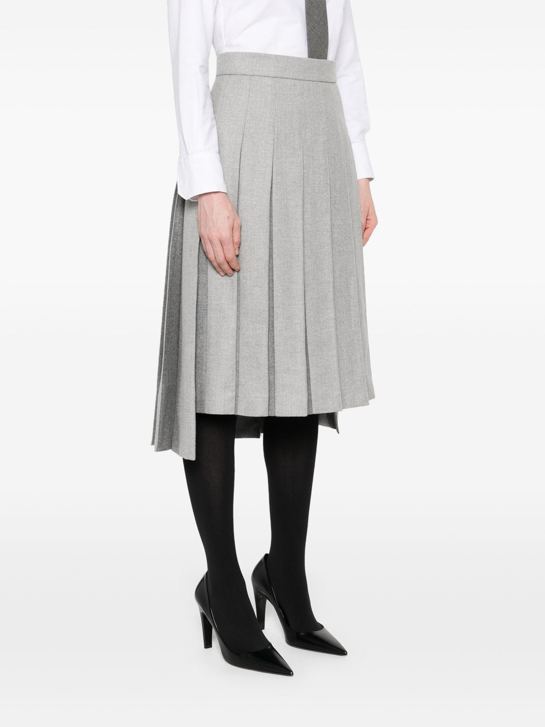 Wool Flannel Pleated Skirt - 3
