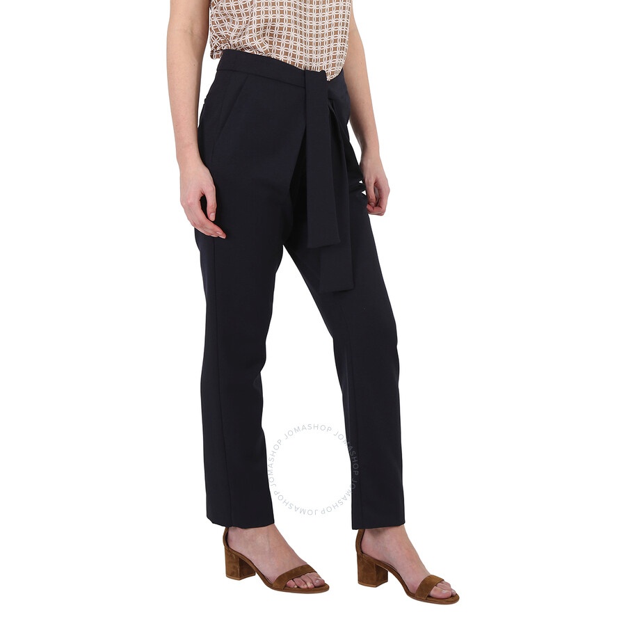Victoria Beckham Ladies Pants Navy Front Tie Pant - 5