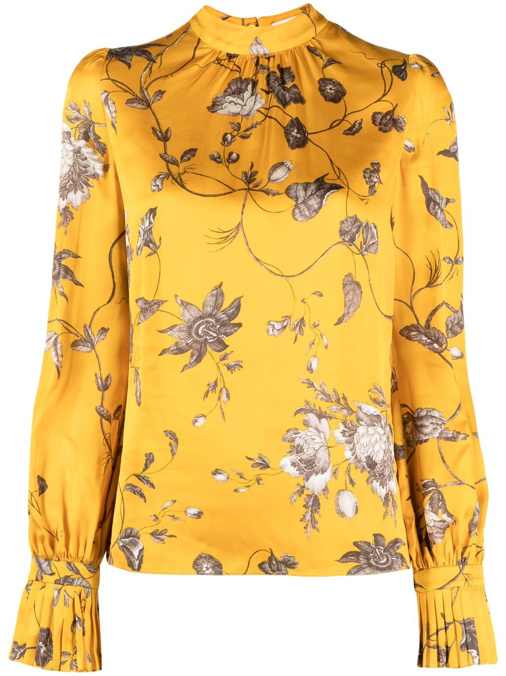 floral-print long-sleeve blouse - 1