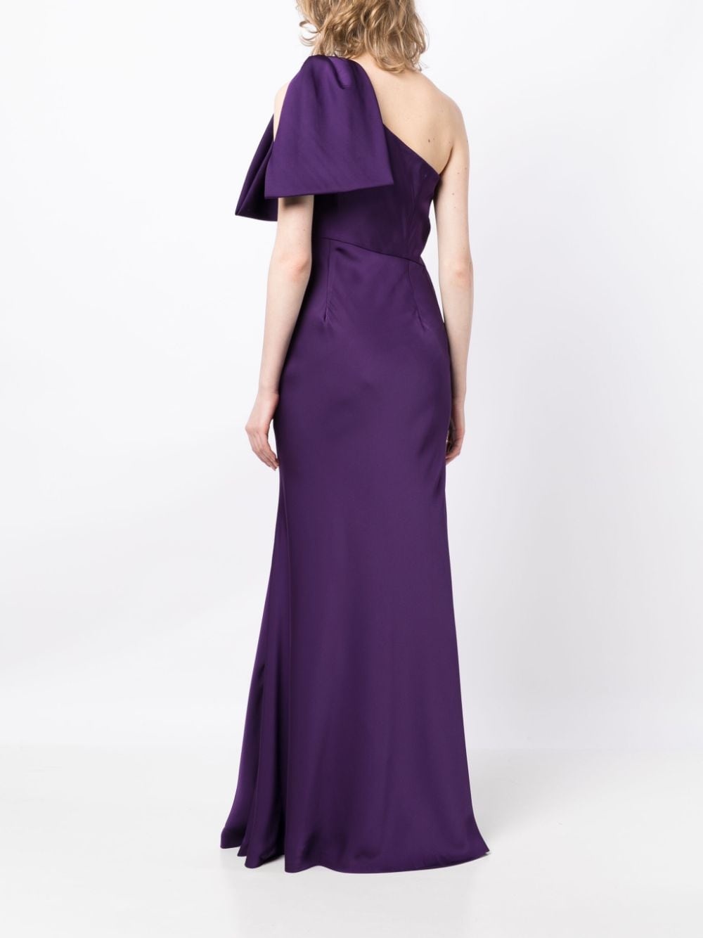Aubrey satin-finish bow gown - 4