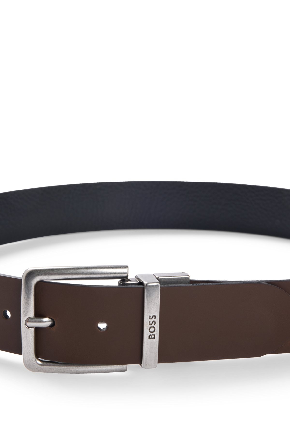 REVERSIBLE BELT IN PLAIN AND GRAINED LEATHER - 4