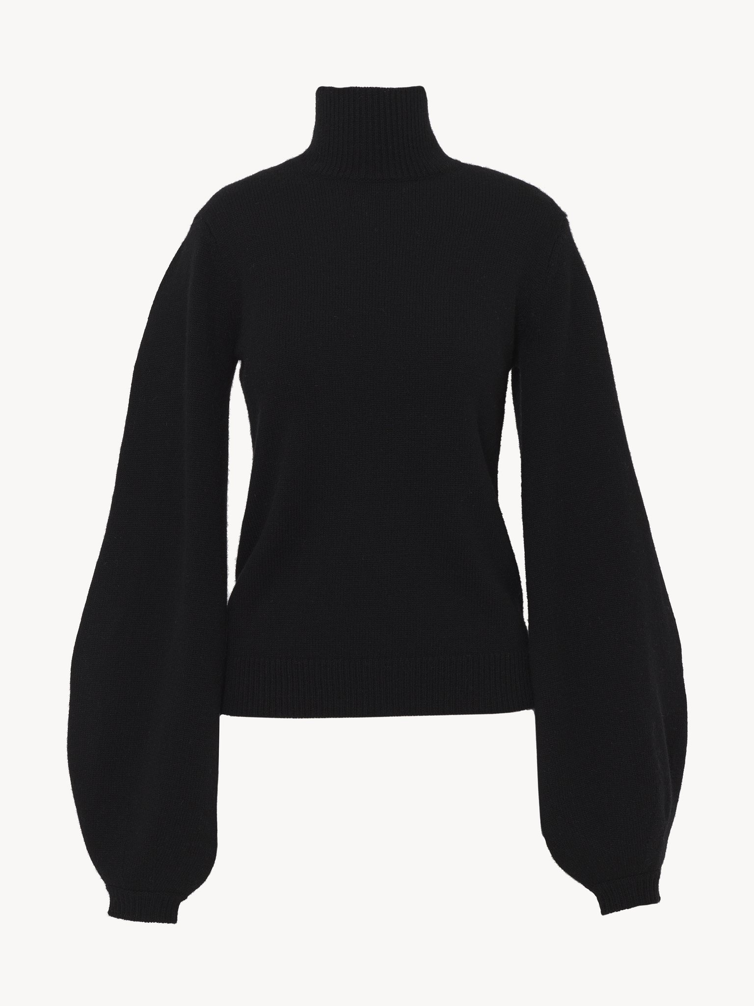 BALLOON-SLEEVE HIGH-NECK SWEATER - 3