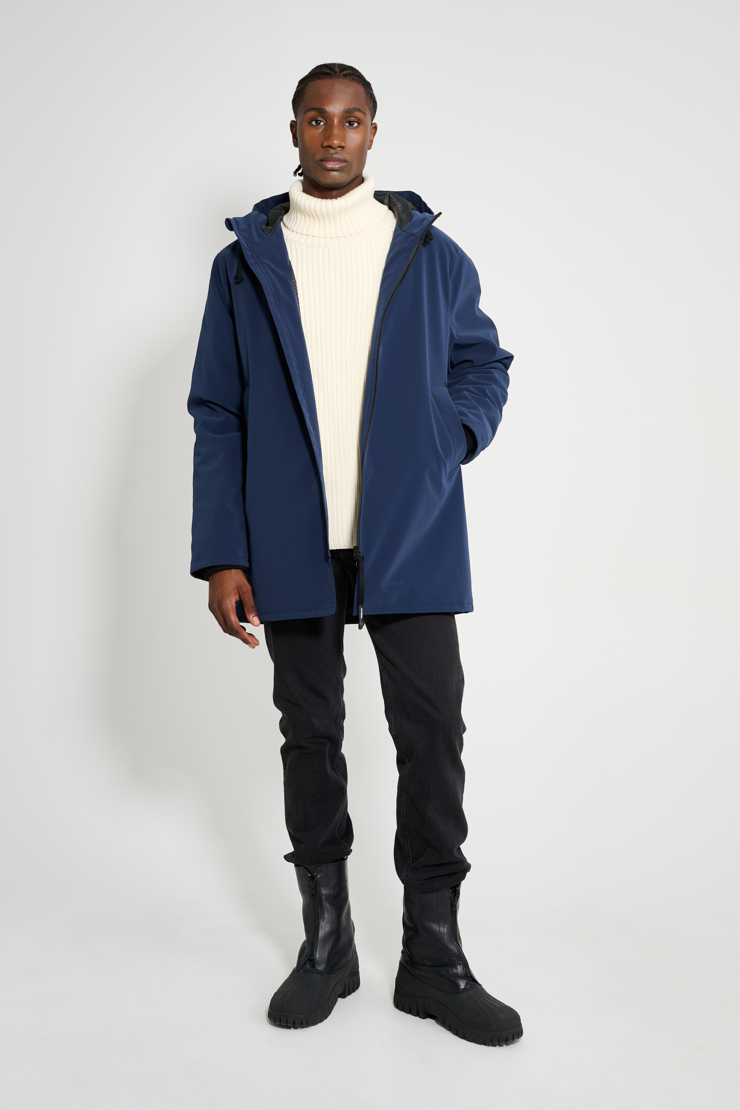 Stockholm Matte Winter Coat Navy - 1