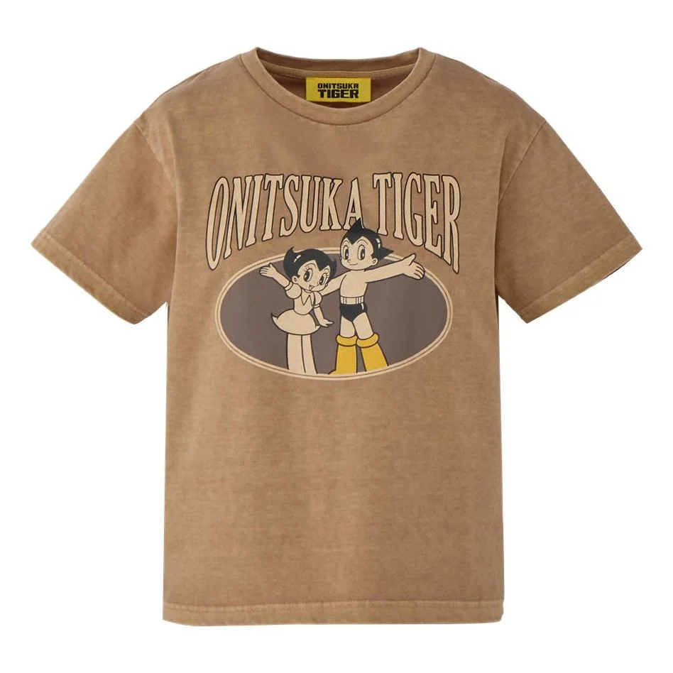 (WMNS) Onitsuka Tiger x Astro Boy Printed Short Sleeved Top 'Brown' 2182B558-200 - 1