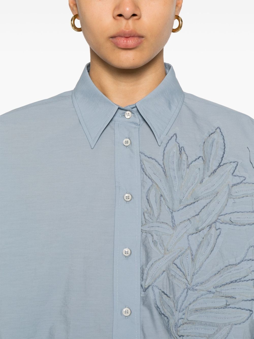 floral-detail shirt - 5