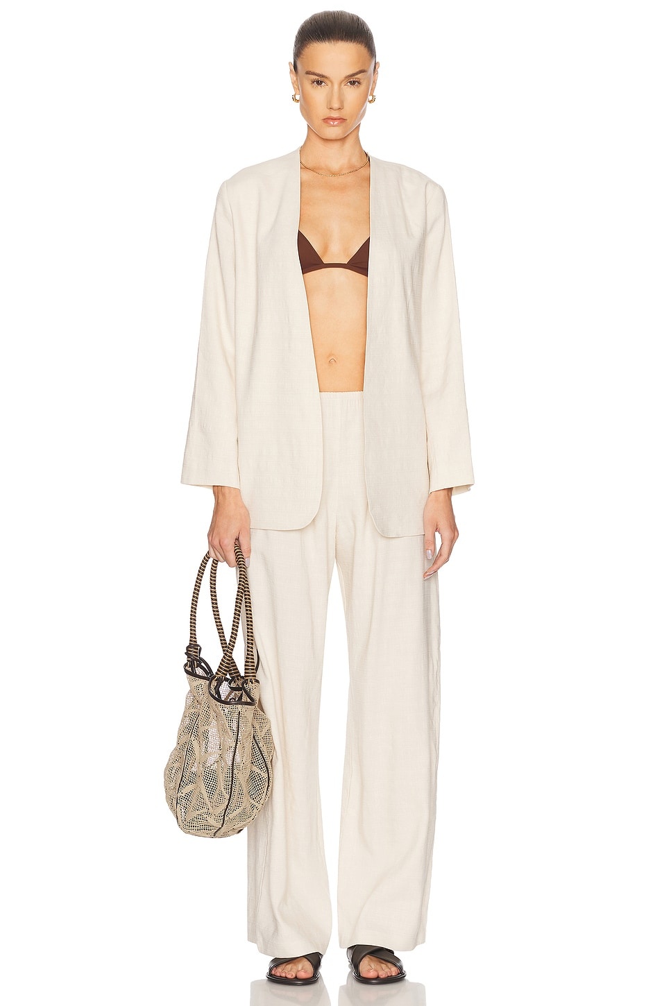 Belle Collarless Blazer - 4