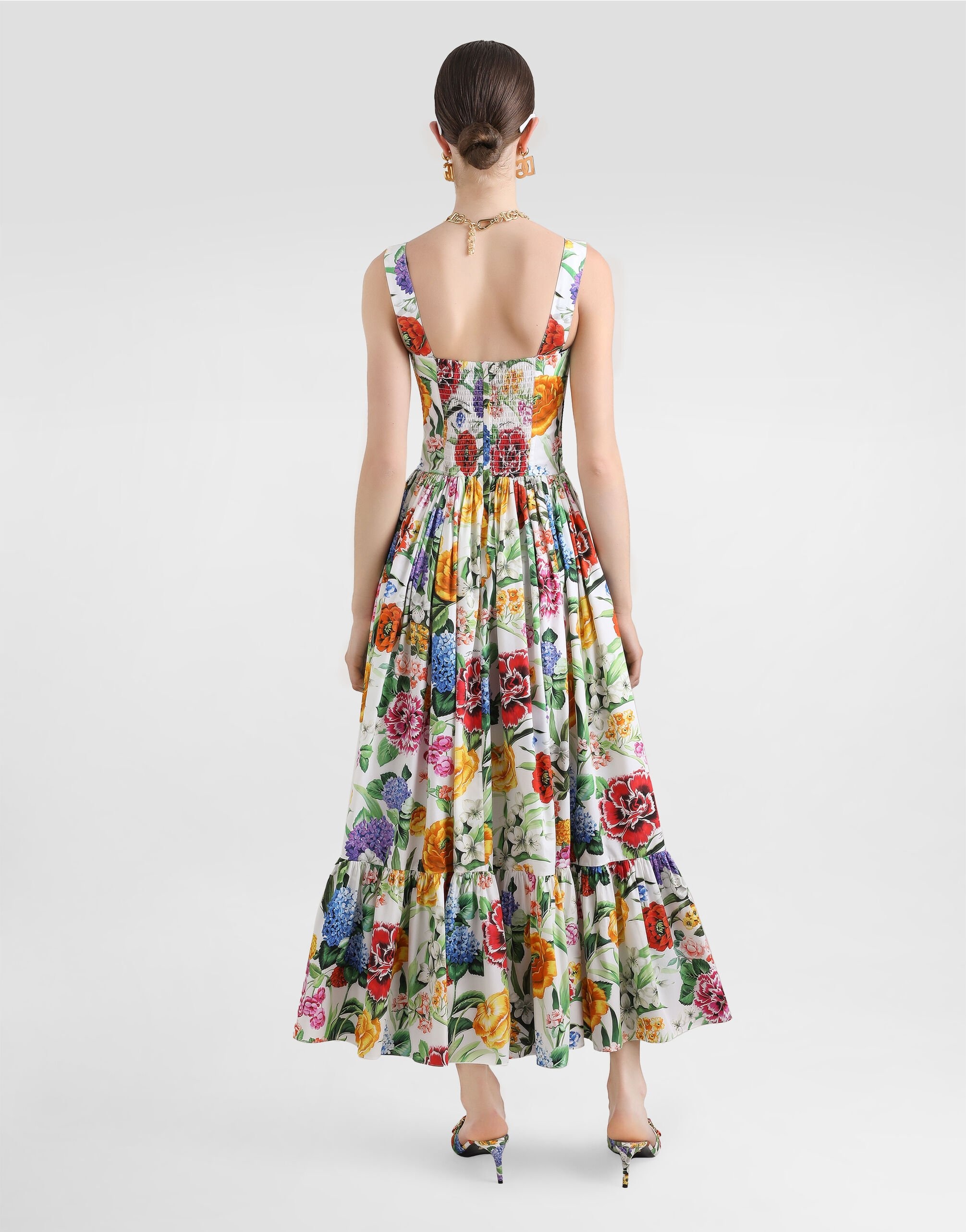 Long floral-print corset dress - 3