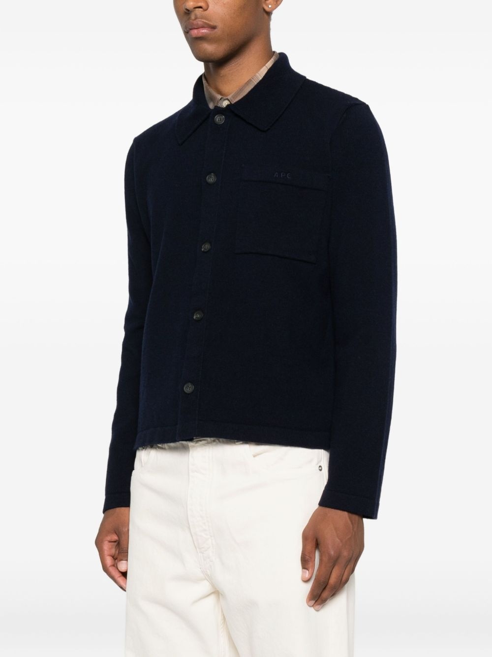 polo-neck buttoned cardigan - 3