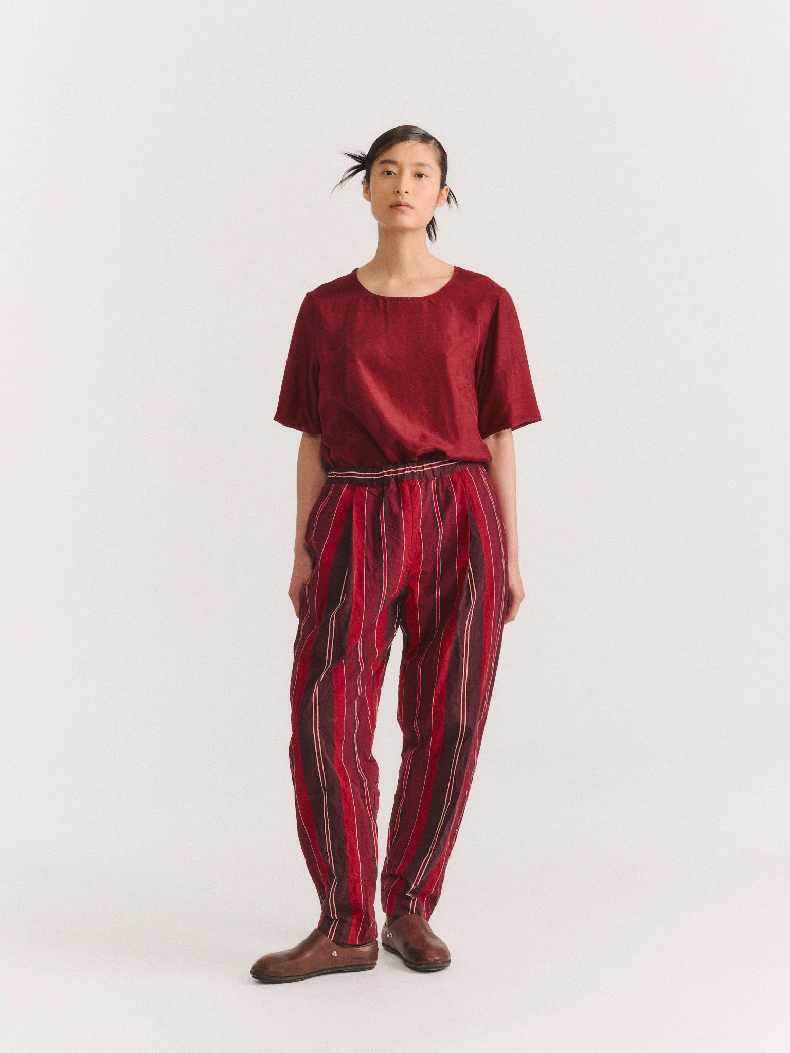 VERGER ULTIME PANT - PAPER COT STRIPE - REDS STRIPES - 1