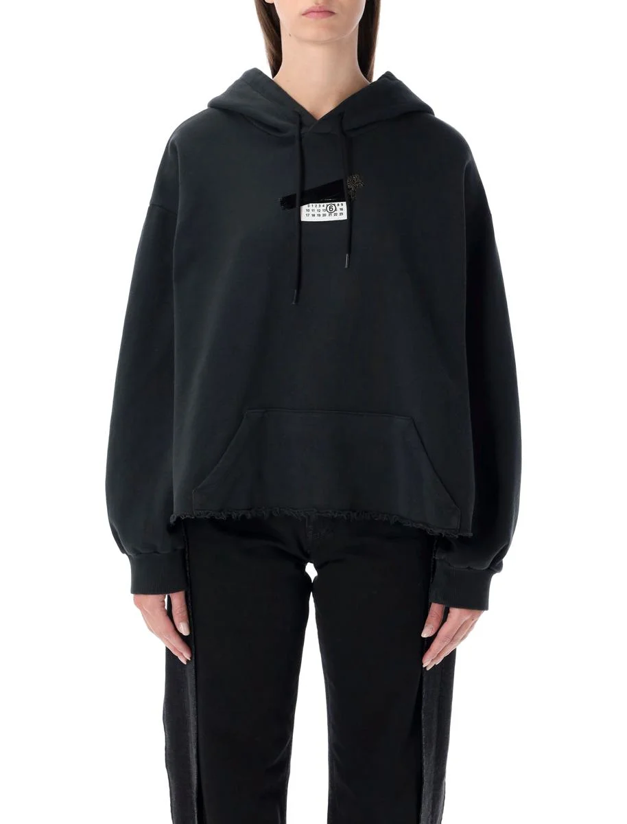 MM6 Maison Margiela Black Logo Hoodie - 1