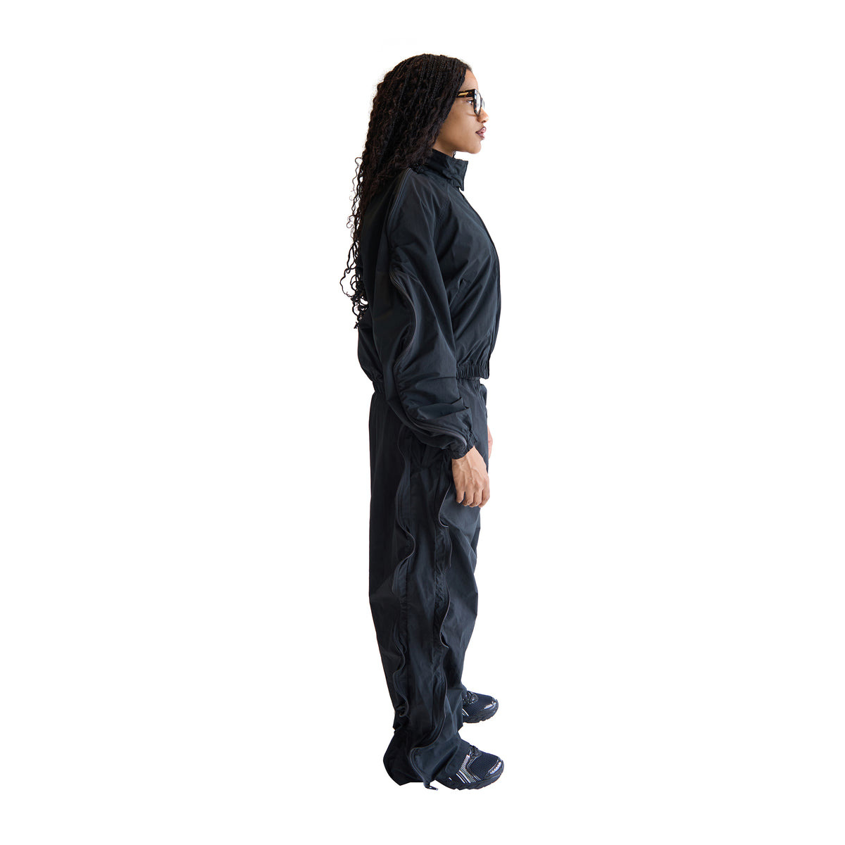 ZIP SLEEVE COACHES JACKET (BLACK) - 3