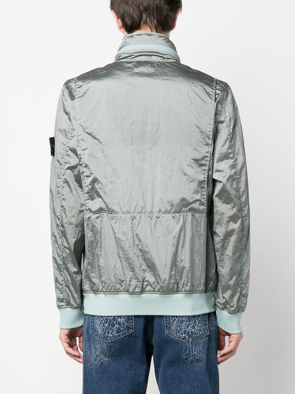 Compass-patch long-sleeved bomber jacket - 4