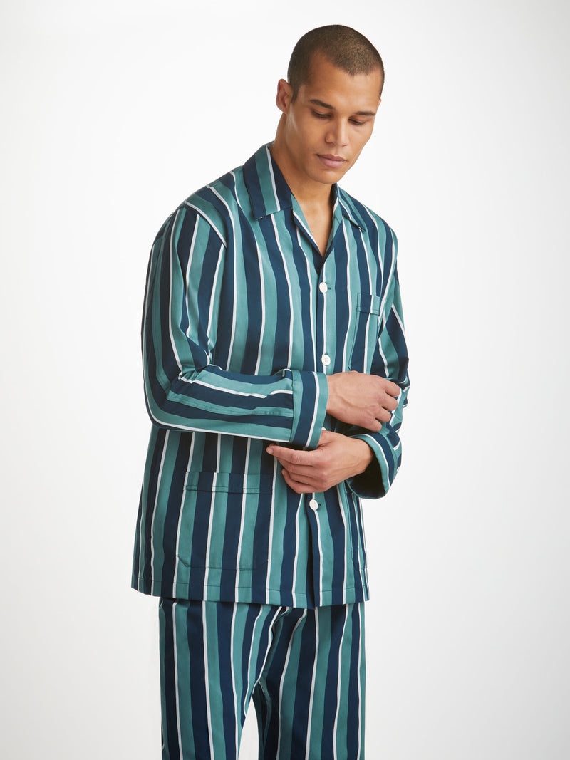 Men's Classic Fit Pyjamas Royal 221 Cotton Teal - 3
