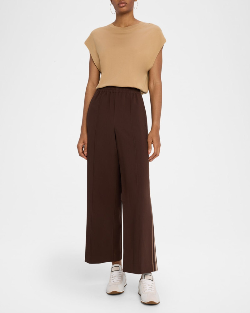 REISS Robyn Striped Wide-Leg Knit Pants outlook