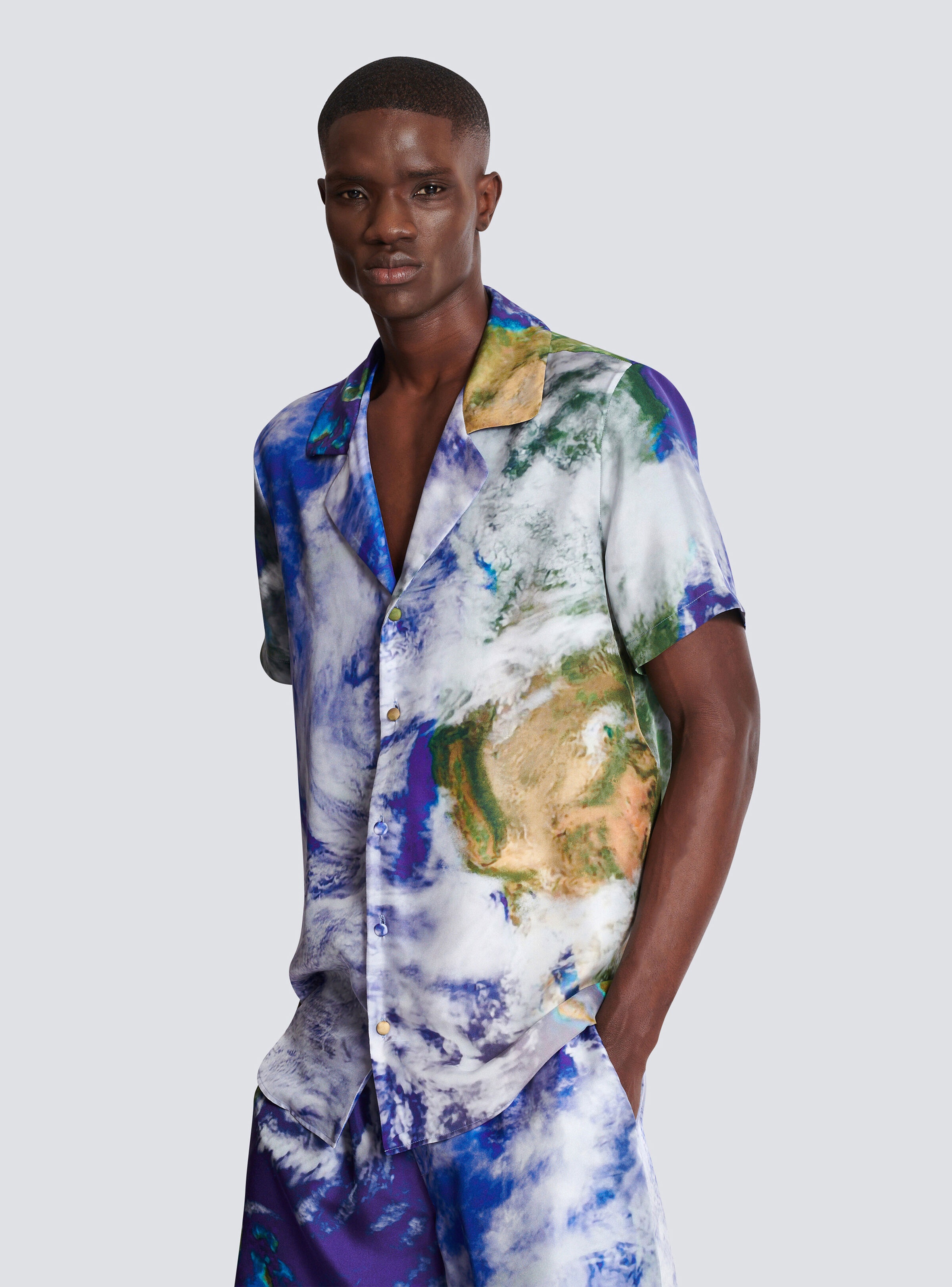 Pyjama shirt with Earth print - 6