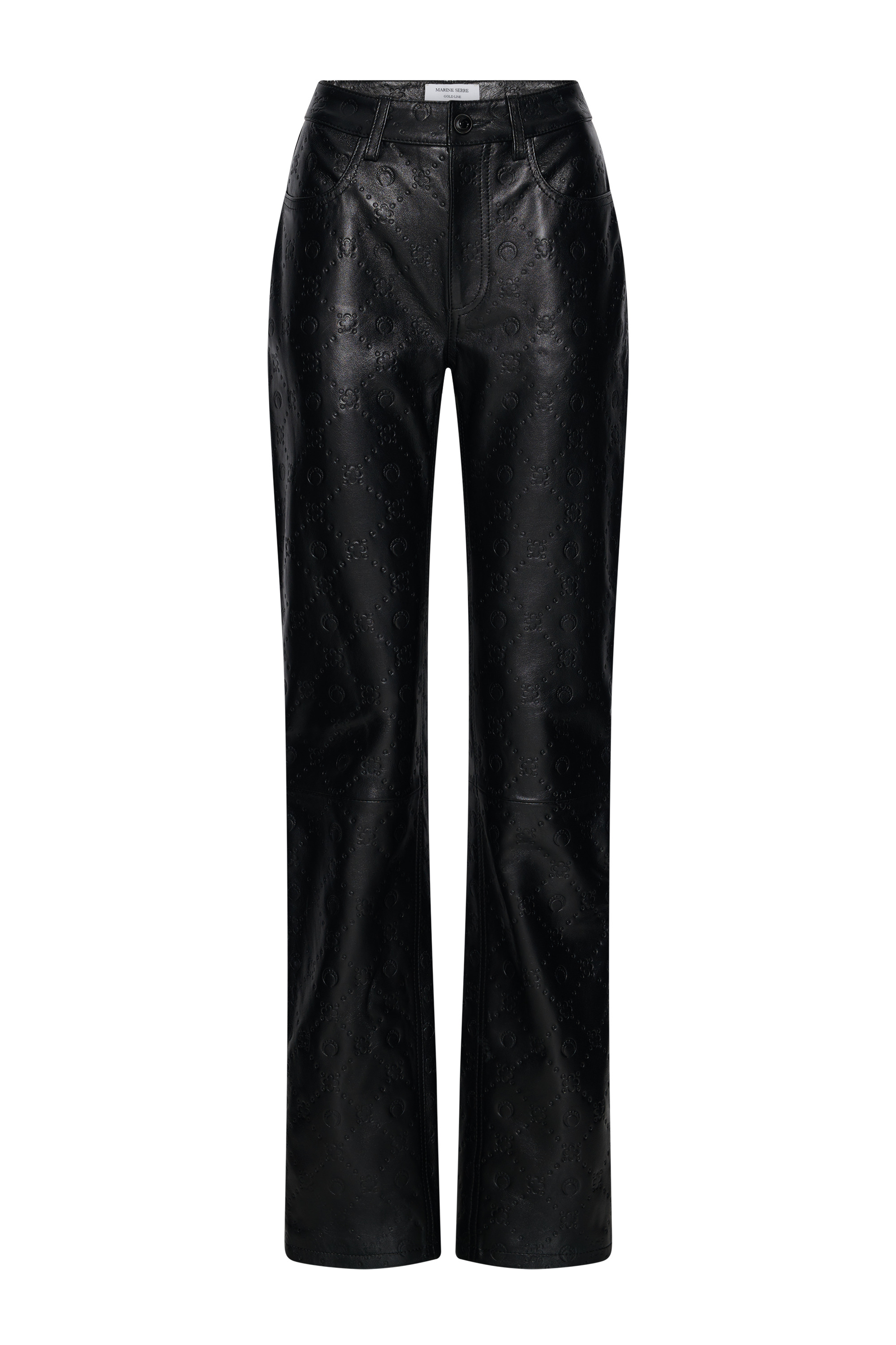 Laminated Leather Straight Leg Pants - 1