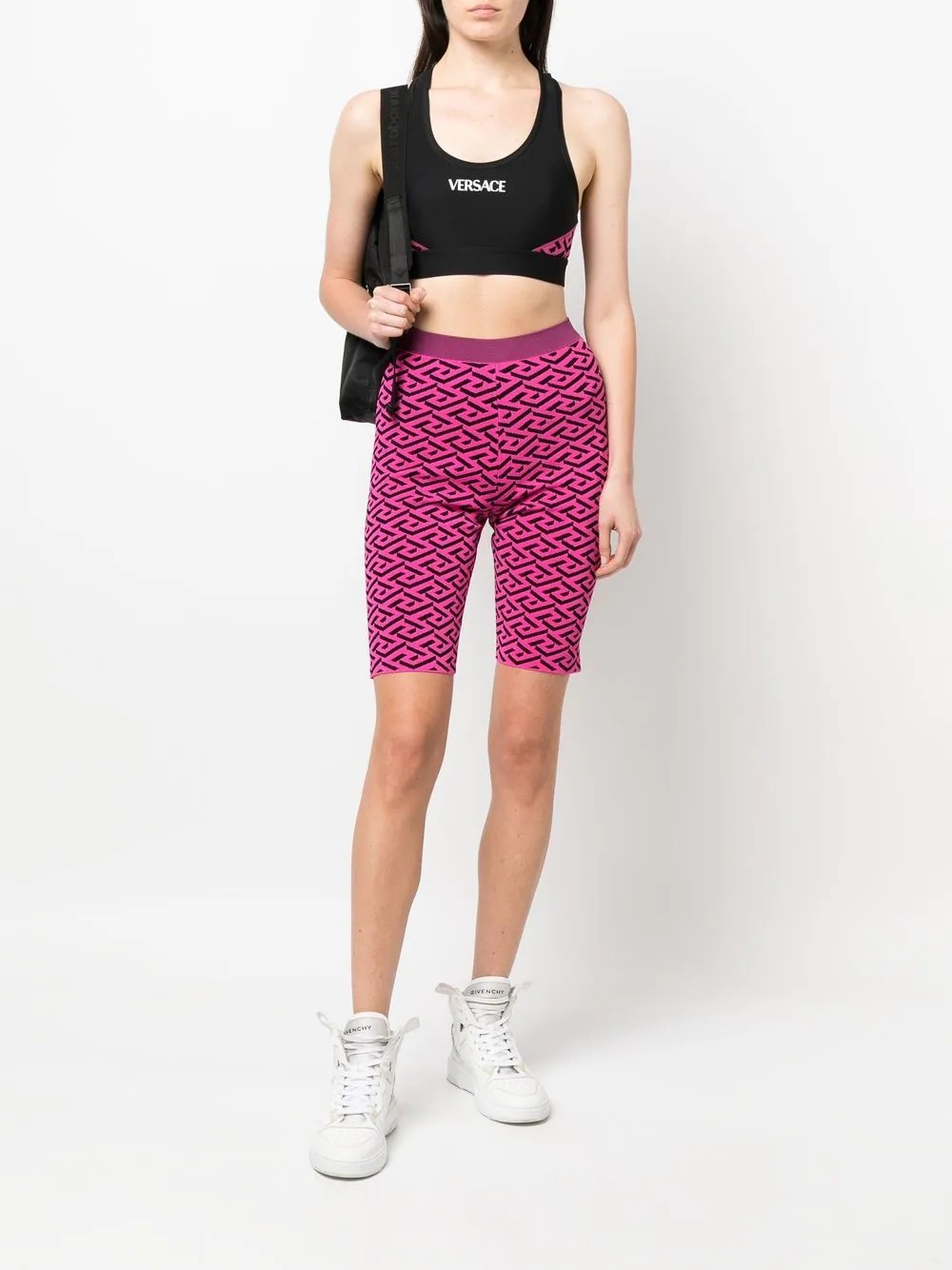 logo embroidered knit shorts - 2