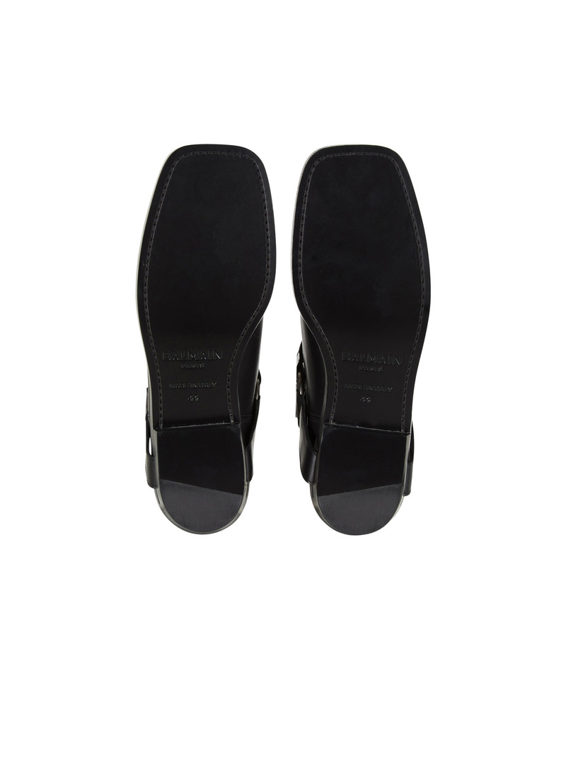 Calfskin leather biker ankle boots 4