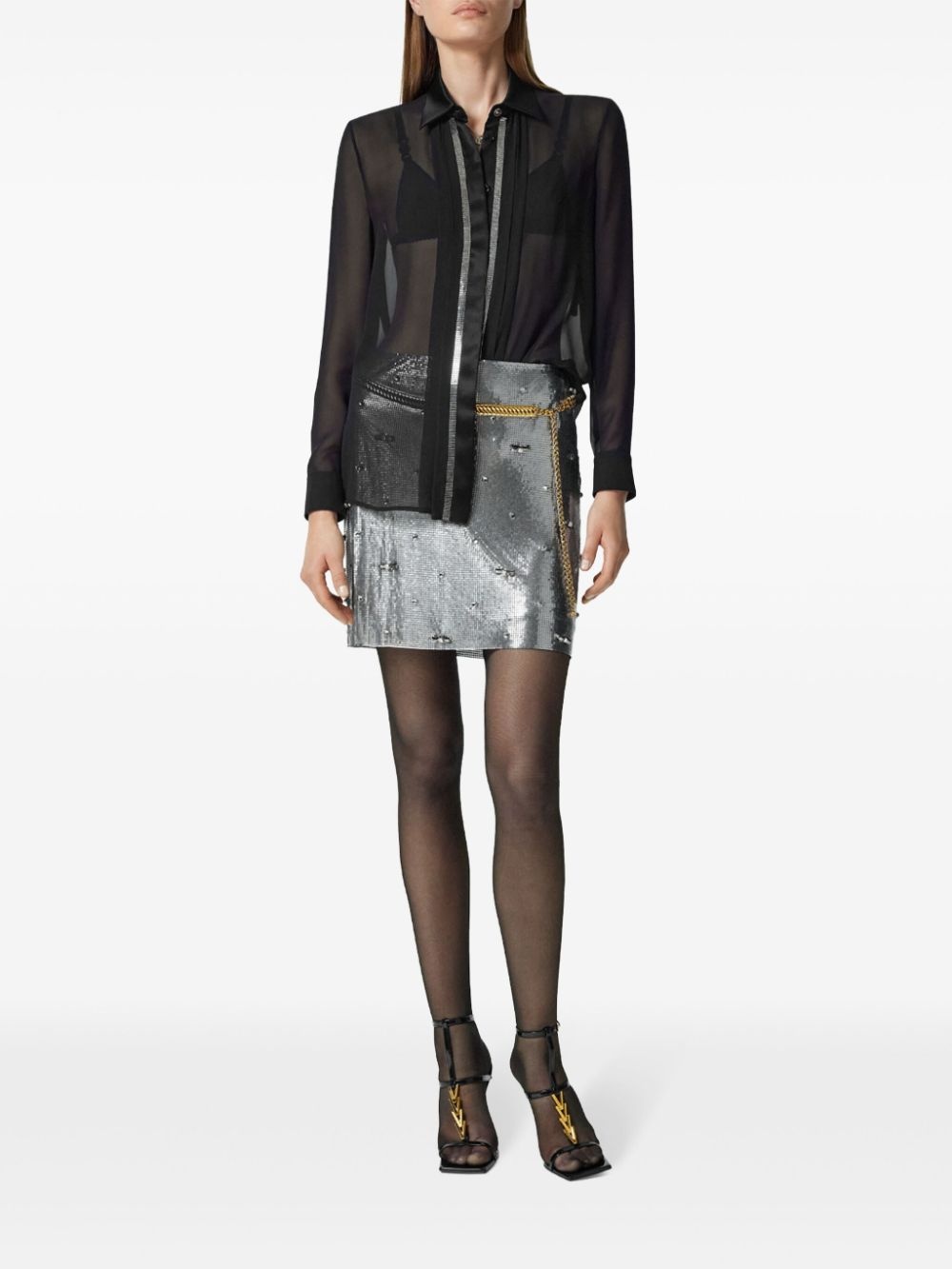 crystal-embellished mini skirt - 2