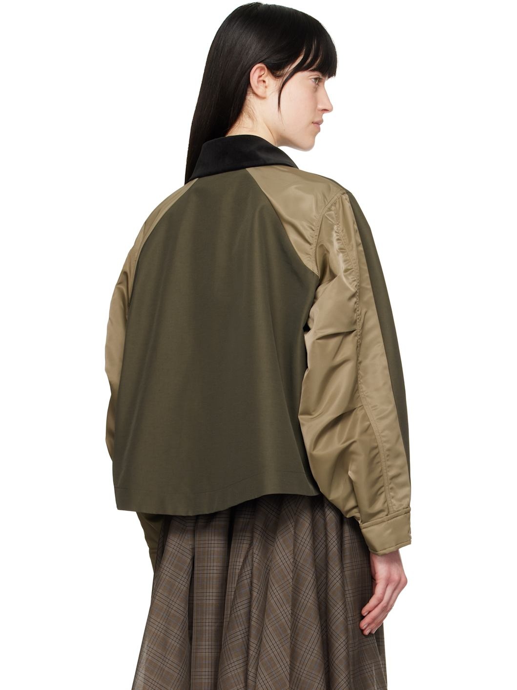 Khaki Grosgrain & Nylon Twill Jacket - 3