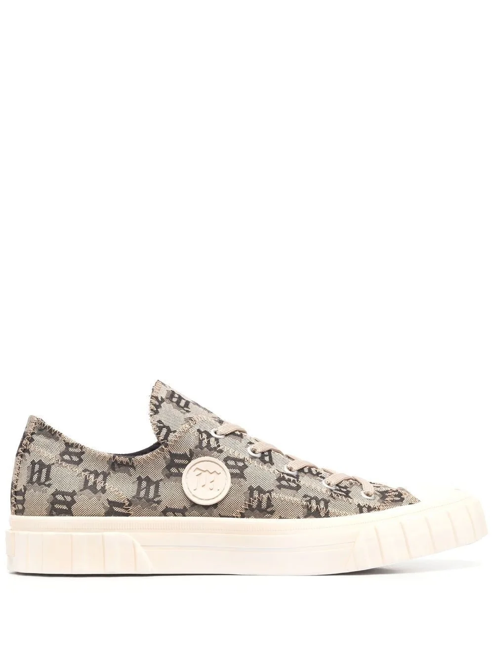 monogram lace-up sneakers - 1
