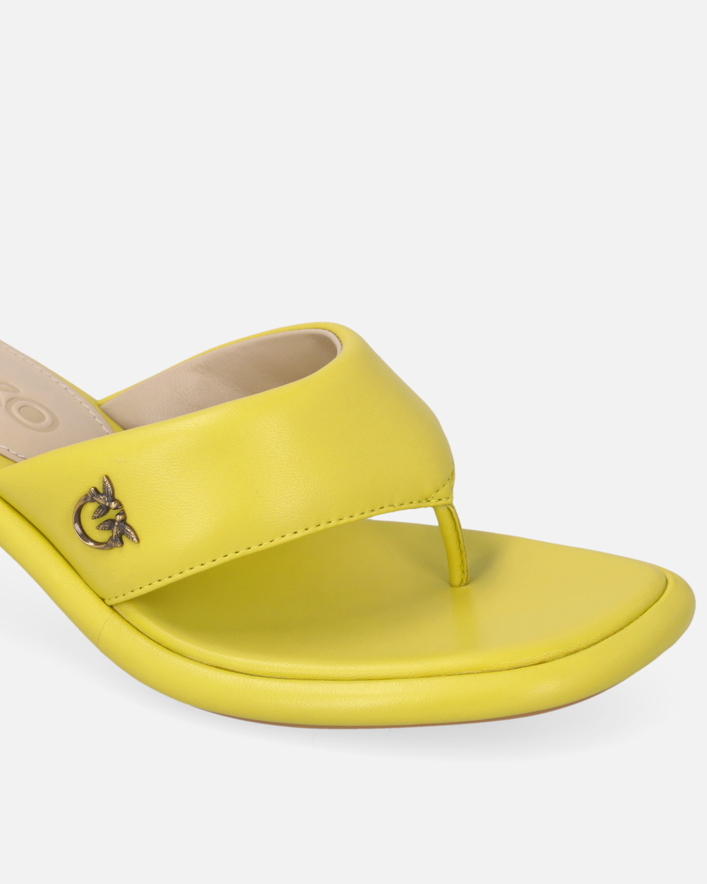 NAPPA LEATHER THONG SANDALS WITH HEEL - 4