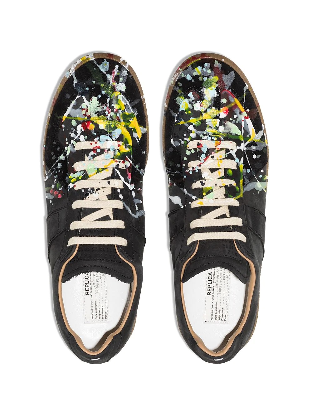 paint splatter lambskin sneakers - 4