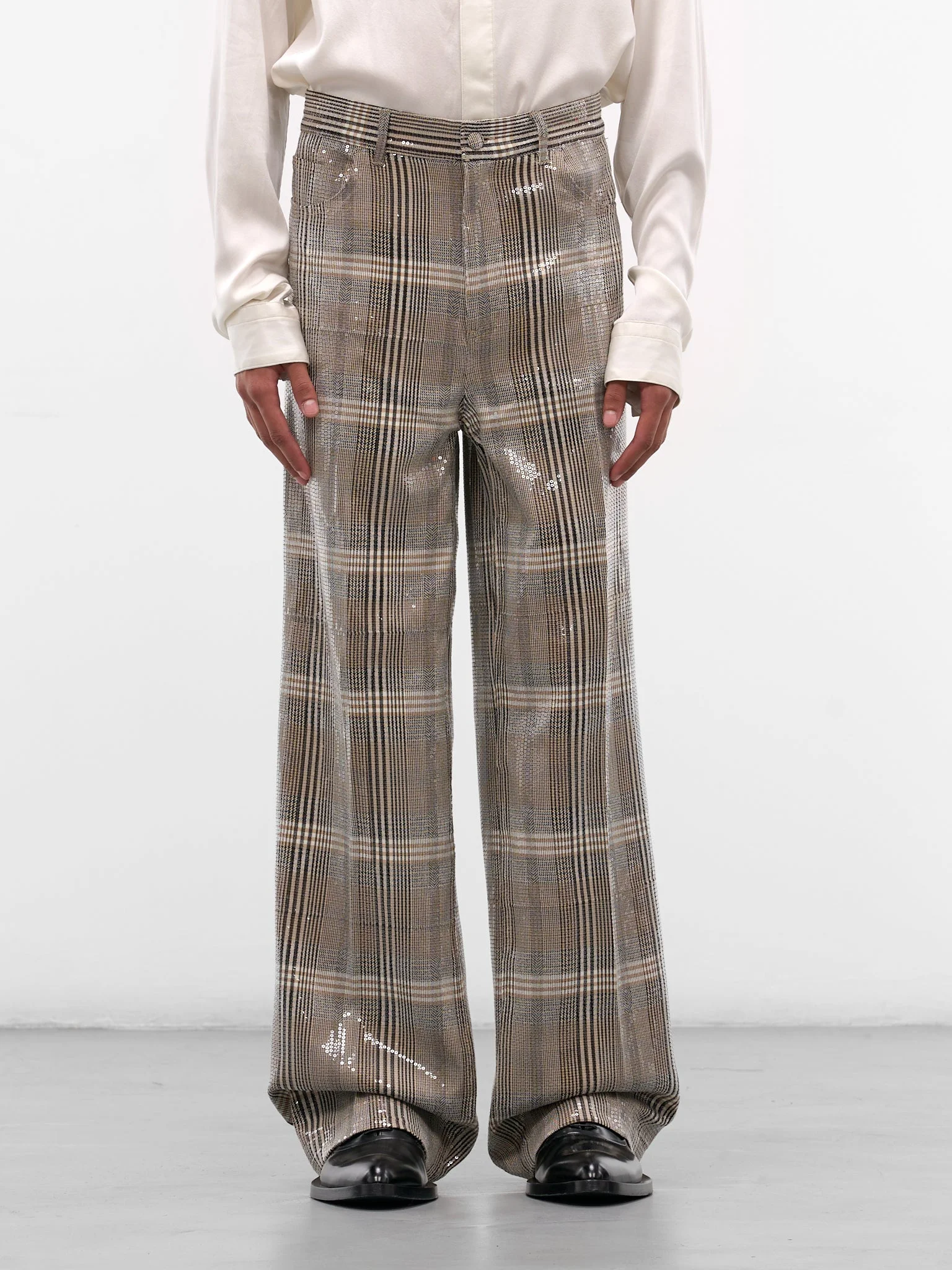 Jackson Check Sequin Bootcut Trousers - 1