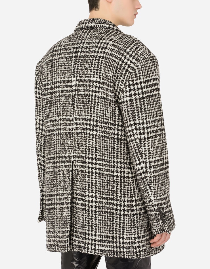 Double-breasted checked wool jacket - 5